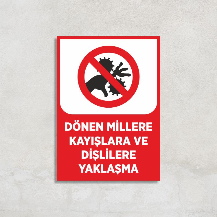 Dönen Millere Kayışlara ve Dişlilere Yaklaşma Levha