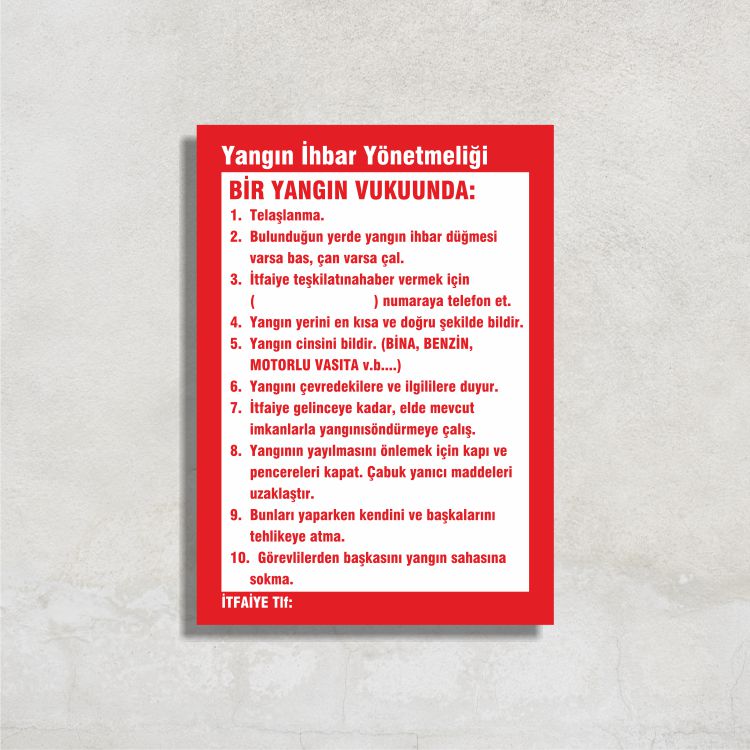 Yangın İhbar Yönetmeliği