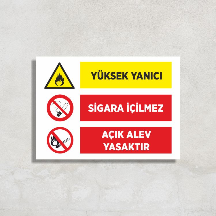 Yüksek Yanıcı Sigara İçilmez Açık Alev
