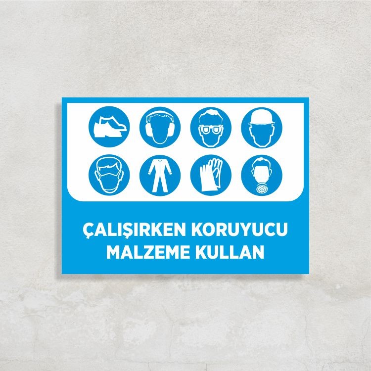 Çalışırken Koruyucu Malzeme Kullan Levha